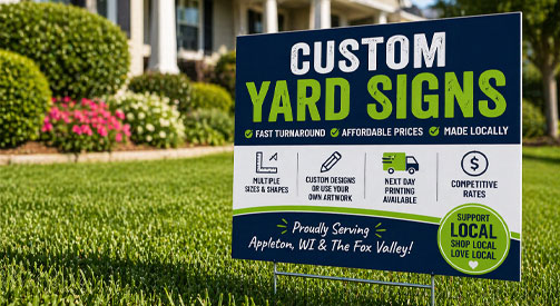 Custom yard signs in Appleton Wisconsin